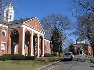 Fathers Building (foreground) and the Mackenzie Building (background; admissions)