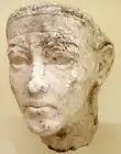 A plaster portrait of Akhenaten (or possibly his immediate successor Smenkhkare) from the workshop of the sculptor Thutmose, on display at the Ägyptisches Museum