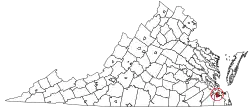 Location of Portsmouth in Virginia