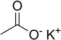 Skeletal formula of potassium acetate