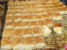 Typical Israeli Bourekas with sesame seeds