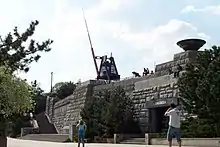 The former Stalin Monument in Letná Park, used for the Nazi rally in the finale