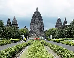 The Prambanan Temple of Central Java, reflecting Hindu architectural influences.