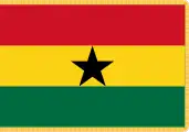 Flag of the Presidency of Ghana since 1966. Presidential Standard of Ghana; replicate of the national flag of Ghana with a gold rim.