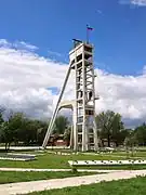 Headframe of the closed President coal mine