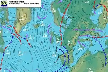 Geostrophic flow (northerly)