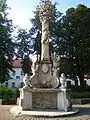 Baroque trinity column with statues of the Blessed Virgin Mary, and the archangels St. Raphael, St. Michael and St. Gabriel