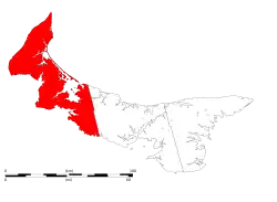 Location of Prince County in Prince Edward Island.