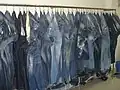 Denim in a factory showroom