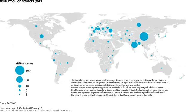Production of potatoes (2019)