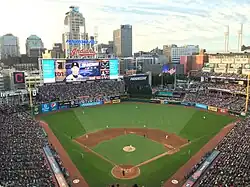 A photograph of a baseball diamond