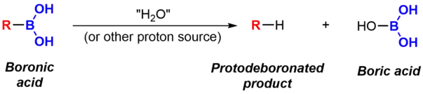 A simple protodeboronation in acidic medium