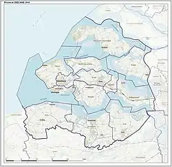 Topography map of Zeeland