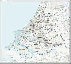 Topography map of South Holland