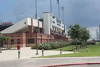 Provost Umphrey outside of stadium