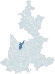 Location of Puebla within the state