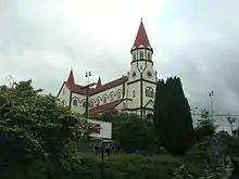 German-style parish church in Puerto Varas, Los Lagos Region.