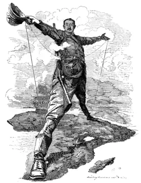 Cecil Rhodes bestriding Africa.