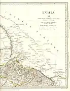 SDUK map of 1834 shows the source of Kali river flowing through Byans valley, also shown as the international border