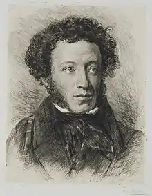 1899 portrait of Pushkin by Vasily Mate