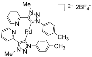 An example of cationic PdNHC complex for efficient catalysis of Sonogashira reaction in water.