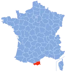 Location of Pyrénées-Orientales in France