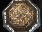 The wooden lantern ceiling over the prayer hall of the mosque