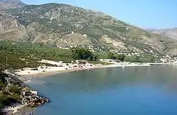 Qeparo village and the bay on the Ionian Sea