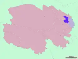 Location of Xi'ning City jurisdiction (dark blue) in Qinghai