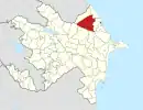 Map of Azerbaijan showing Quba District