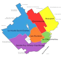 Boroughs of Quebec City, effective November 1, 2009.