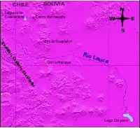 The course of the Lauca River