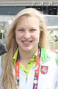 Rūta Meilutytė, winner of the 100-metre breaststroke.