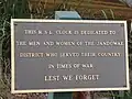 R.S.L. clock plaque, Jandowea, Queensland.