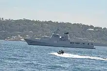 KDB Darulaman (08) at the Sydney International Fleet Review at anchor.