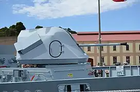 Bofors 57/70 Mark 2 on the Malaysian frigate Jebat.