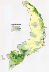 South Vietnam population density map