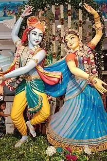 Idols of Radha Krishna inside temple museum