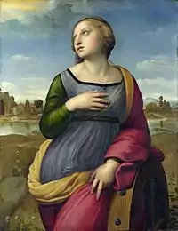 Saint Catherine of Alexandria, 1507, possibly echoes the pose of Leonardo's Leda