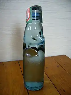 A lemonade ramune bottle