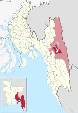 Location of Rangamati Sadar