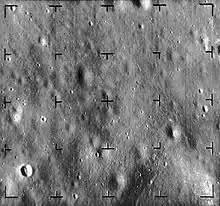 Image of the Moon from 11 km, 5 seconds before impact, showing  features as small as 4 meters.