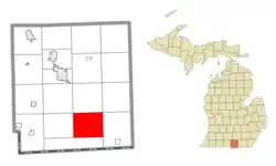 Location within Hillsdale County