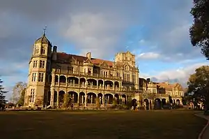 The Viceregal Lodge, now Rashtrapati Niwas, in Shimla designed by Henry Irwin in the Jacobethan style and built in the late 19th century.