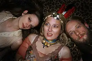 Rasputina in 2007. From left to right: Sarah Bowman, Melora Creager, Jonathon TeBeest.