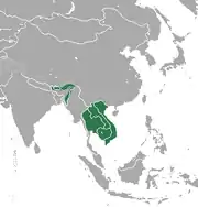 Indochina excluding the Malay peninsula, and northeastern India