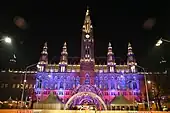 City hall at night