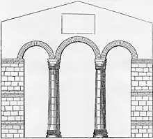 Triple arch in the 7th-century church of Reculver