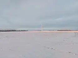 A wind turbine from Red Lily Wind Farm in the RM of Moosomin