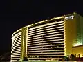 Hotel tower at night